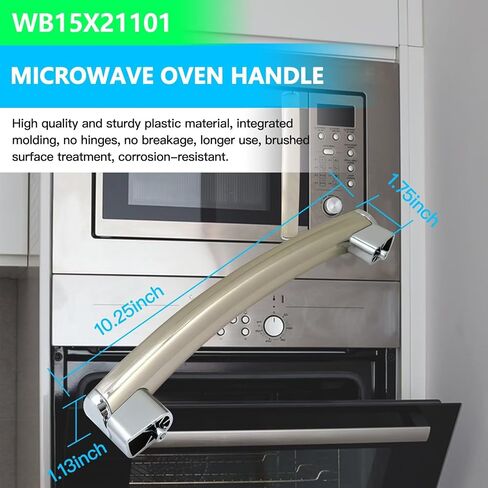 New WB15X21101 Microwave Door Handle Replacement for GE Microwave Handle PVM9179EF3ES, PVM9179SF1SS, PVM9179SF2SS, PVM9179SF3SS, Replace AP5790530, PS8754188 in Saudi Arabia