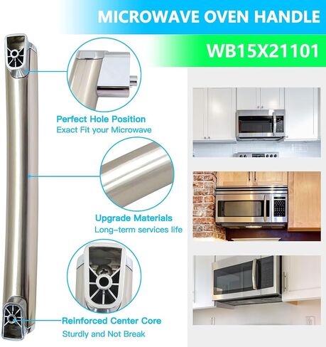 New WB15X21101 Microwave Door Handle Replacement for GE Microwave Handle PVM9179EF3ES, PVM9179SF1SS, PVM9179SF2SS, PVM9179SF3SS, Replace AP5790530, PS8754188 in Saudi Arabia
