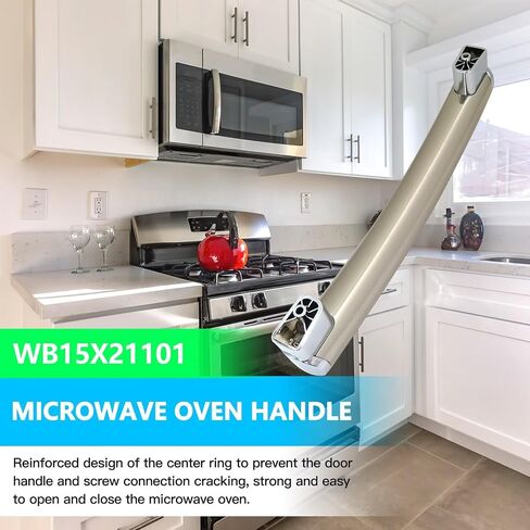 New WB15X21101 Microwave Door Handle Replacement for GE Microwave Handle PVM9179EF3ES, PVM9179SF1SS, PVM9179SF2SS, PVM9179SF3SS, Replace AP5790530, PS8754188 in Saudi Arabia