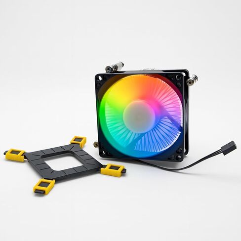 80mm RGB Heatsink CPU Cooler with Universal Bracket - Compatible Intel i3/i5/i7 LGA 115x 1150 1151 1155 1156 1200 Quiet Fan & Aluminum Heatsink 4pin with Temperature Control Easy Install for Desktop in Saudi Arabia