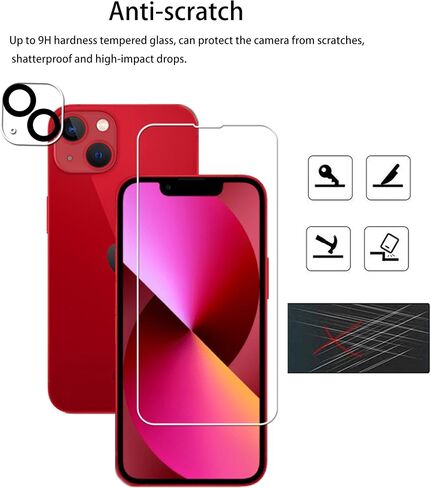 Easy Alignment Frame Designed For iPhone 13 mini Tempered Glass Screen Protector 2-Pack Camera Lens Protector Film 2-Pack in Kuwait