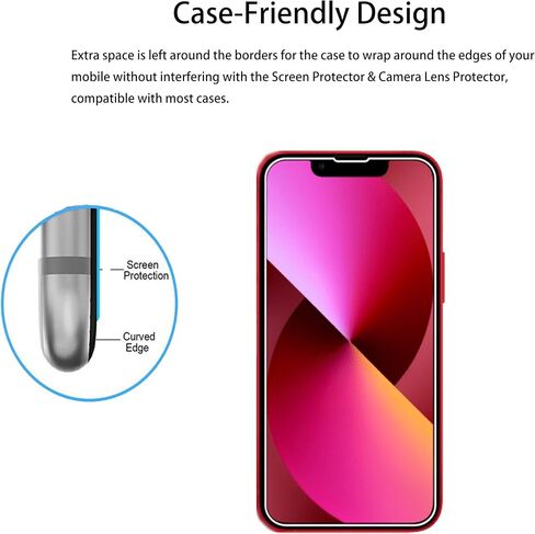 Easy Alignment Frame Designed For iPhone 13 mini Tempered Glass Screen Protector 2-Pack Camera Lens Protector Film 2-Pack in Kuwait