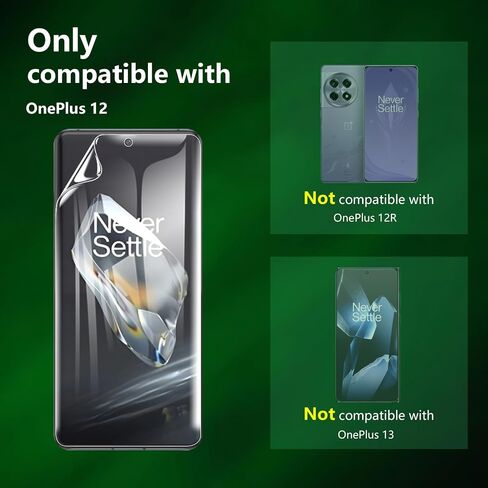 (3 Pack Designed for OnePlus 12 Screen Protector, Case Friendly, Bubble Free, High Definition Clear ShieldEasy Installation (TPU) in Kuwait