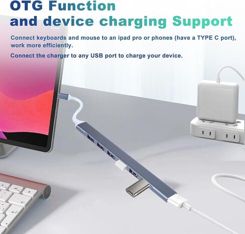 7 منافذ USB C إلى USB Hub، 7 منافذ USB 3.0 Hub و3 محولات in Kuwait