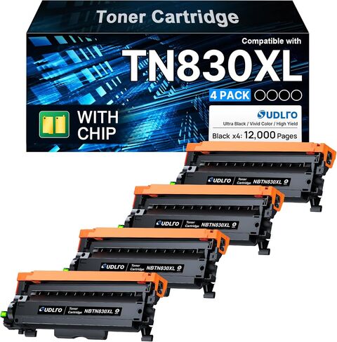 TN830XL Toner for Brother Printer DCP-L2640DW HL-L2460DW TN830 4 Pack Black in Saudi Arabia