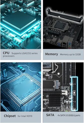 H310 LGA 1151 Motherboard Supports Entry Level 8th 9th Generation Gaming PC Motherboard for LGA1151 Micro ATX DDR4 Mother Board with Double Channel DDR4 Memory Slot in Saudi Arabia