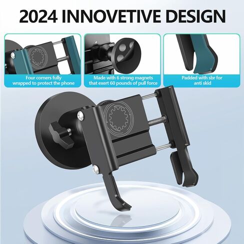 Vinkqiado Gym Magnetic Phone Holder, All Metal Magnet Base Phone Mount for Gym Equipment, Tractor, Refrigerator, Forklift, or Any Ferrous Metal Surface, Compatible with All Smartphones in Saudi Arabia