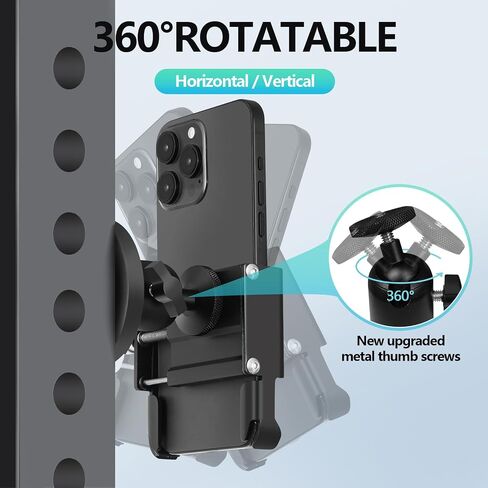 Vinkqiado Gym Magnetic Phone Holder, All Metal Magnet Base Phone Mount for Gym Equipment, Tractor, Refrigerator, Forklift, or Any Ferrous Metal Surface, Compatible with All Smartphones in Saudi Arabia