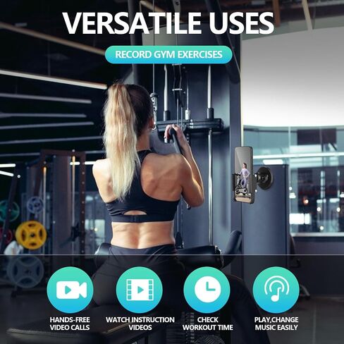 Vinkqiado Gym Magnetic Phone Holder, All Metal Magnet Base Phone Mount for Gym Equipment, Tractor, Refrigerator, Forklift, or Any Ferrous Metal Surface, Compatible with All Smartphones in Saudi Arabia