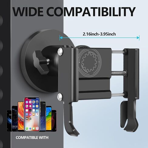 Vinkqiado Gym Magnetic Phone Holder, All Metal Magnet Base Phone Mount for Gym Equipment, Tractor, Refrigerator, Forklift, or Any Ferrous Metal Surface, Compatible with All Smartphones in Saudi Arabia