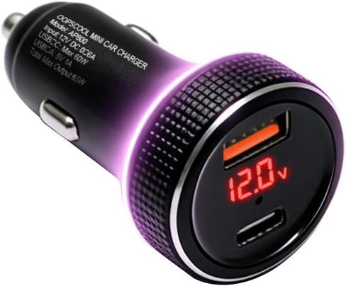 2-in-1 Car Charger with Apple Find My, 65W USB-C Dual Port, Black in Saudi Arabia