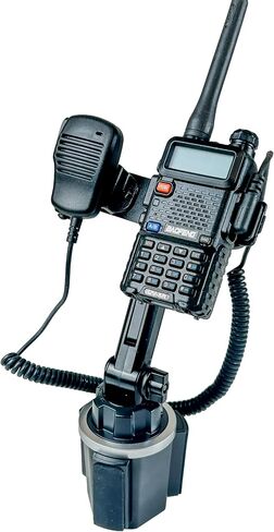 Lido Cup Holder Mount with Mic Holder, Black, Compatible with Anytone, BaoFeng, Icom, Kenwood, Yaesu Handheld Radios in Kuwait
