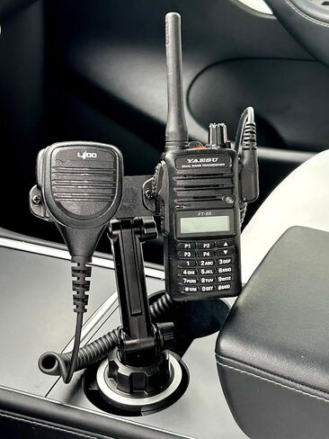 Lido Cup Holder Mount with Mic Holder, Black, Compatible with Anytone, BaoFeng, Icom, Kenwood, Yaesu Handheld Radios in Kuwait