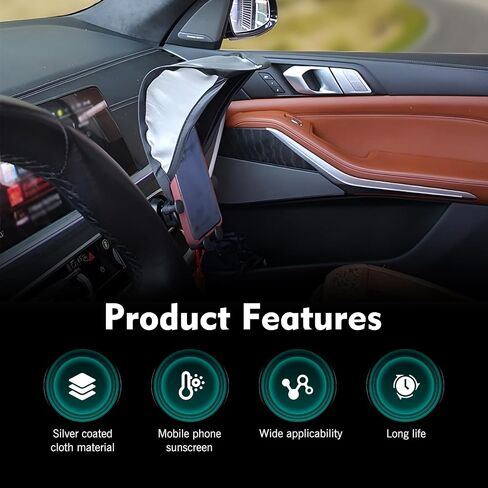 Cell Phone Sunshade, High-elasticity Skeleton Anti-glare Phone Holder Sun Shade Cover, Portable Foldable Sunscreen Shield, Universal for Most Cars Motorcycles (Black) in Saudi Arabia