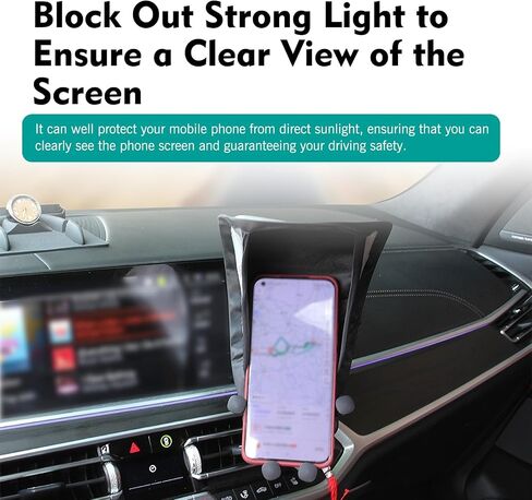 Cell Phone Sunshade, High-elasticity Skeleton Anti-glare Phone Holder Sun Shade Cover, Portable Foldable Sunscreen Shield, Universal for Most Cars Motorcycles (Black) in Saudi Arabia