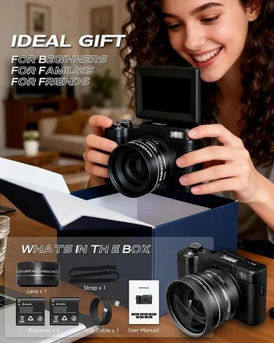 5K Digital Camera with Wide-Angle Lens, Vlogging Camera for Photography in Saudi Arabia
