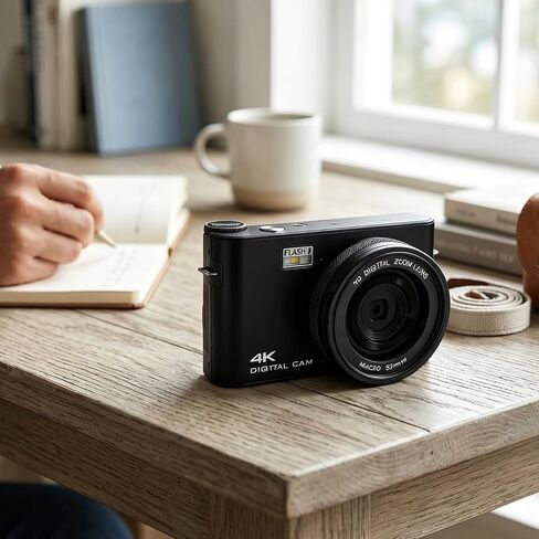 64MP 4K Digital Camera, 3 Inch TFT Touch LCD Screen Auto Focus Vlogging Camera with 18X Zoom LED Flash 5 White Balance Modes, for Photography Video Recording (Black) in Saudi Arabia
