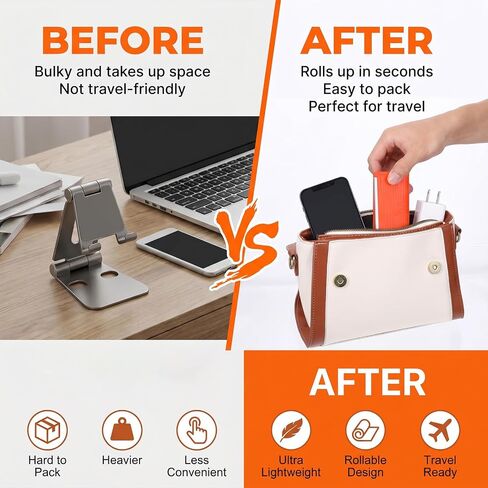 Flexible Silicone Phone Holder Foldable Bendable Phone Stand with Aluminum in Saudi Arabia