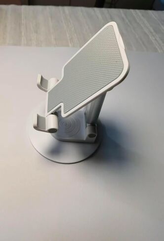 Cell Phone Stand, 360 Rotating Phone Stand, Fully Adjustable and Foldable Desktop Phone Stand. The Base of The Stand is Suitable for All Types of Mobile Phones. (White) in Saudi Arabia
