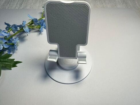 Cell Phone Stand, 360 Rotating Phone Stand, Fully Adjustable and Foldable Desktop Phone Stand. The Base of The Stand is Suitable for All Types of Mobile Phones. (White) in Saudi Arabia
