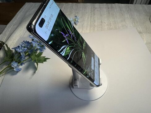 Cell Phone Stand, 360 Rotating Phone Stand, Fully Adjustable and Foldable Desktop Phone Stand. The Base of The Stand is Suitable for All Types of Mobile Phones. (White) in Saudi Arabia