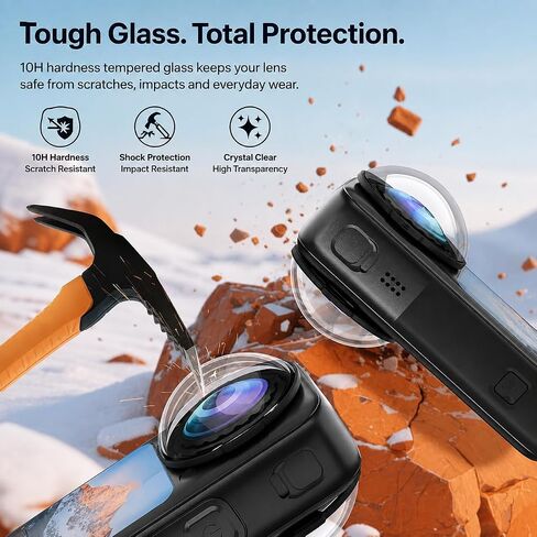 Lens Guards for Insta 360 X6, Tempered Optical Glass Lens Protector in Saudi Arabia