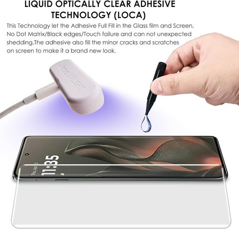 Screen Protector for Motorola Edge 2025, 3 Pack, Tempered Glass LOCA UV Set, Edge to Edge Protection, 9H Scratch Resistant, Touch Sensitive, Fingerprint-ID Support in Saudi Arabia