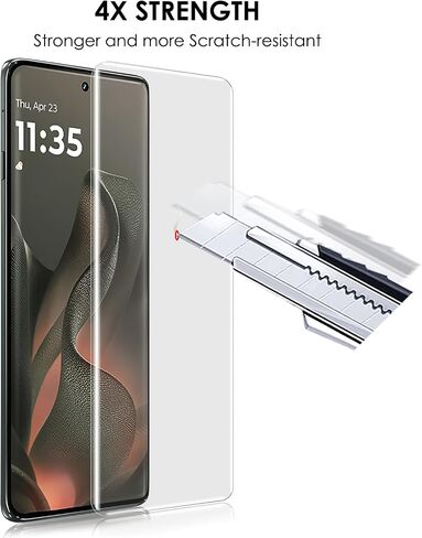 Screen Protector for Motorola Edge 2025, 3 Pack, Tempered Glass LOCA UV Set, Edge to Edge Protection, 9H Scratch Resistant, Touch Sensitive, Fingerprint-ID Support in Saudi Arabia