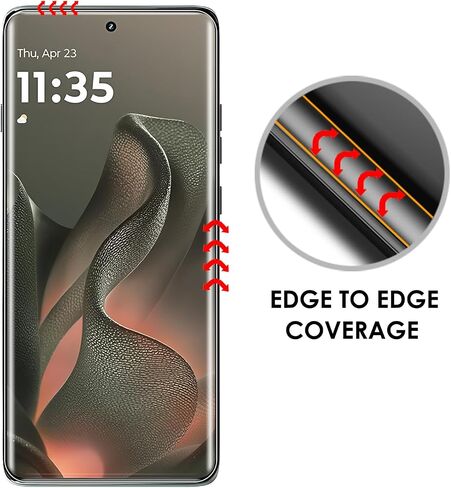 Screen Protector for Motorola Edge 2025, 3 Pack, Tempered Glass LOCA UV Set, Edge to Edge Protection, 9H Scratch Resistant, Touch Sensitive, Fingerprint-ID Support in Saudi Arabia