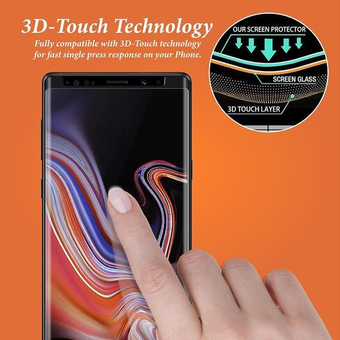 2 Pack Screen Protector for Samsung Galaxy Note 9 6.4 Inch, HD Clear Tempered Glass, Easy Installation, High Sensitivity, Case Friendly in Saudi Arabia