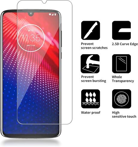 4 Pack Glass Screen Protector Compatible for Motorola Moto Z4 in Saudi Arabia