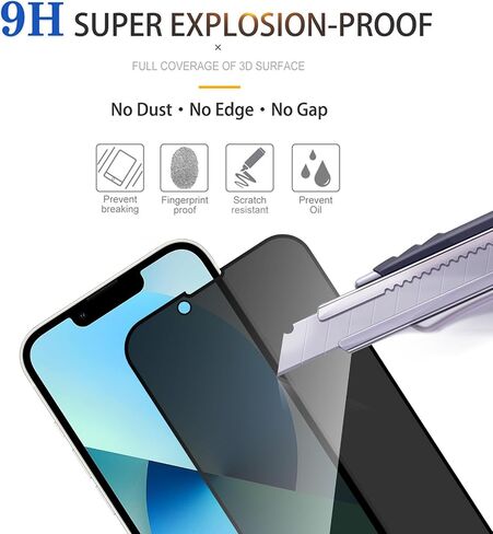 3 Pack Privacy Screen Protector for iPhone 14 Plus,Anti-Spy Glass in Kuwait