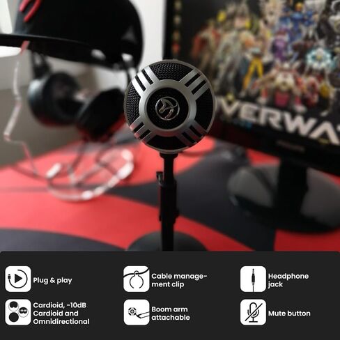 ميكروفون Arozzi Sfera Pro USB باللون الفضي in Kuwait