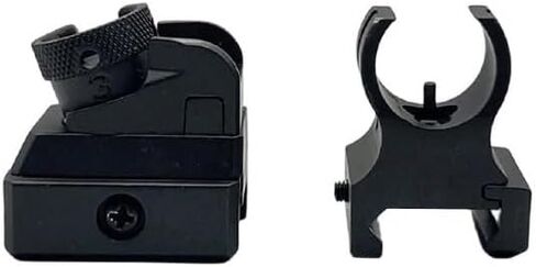 Optics Rapid Transition Backup Sights，Front and Rear Low Iron Steel Sight Set Combo，Metal Style-Rotate Adjustable Diopter Flip-Up Fixed Scopes，Fits for Standard 20mm Pic Rail System Mounting in Saudi Arabia