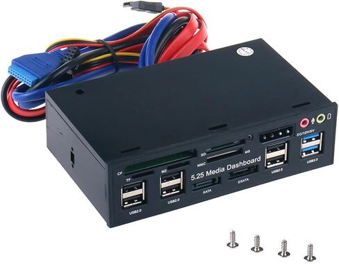 5.25 بوصة لوحة أجهزة الكمبيوتر الأمامية لوحة وسائل الإعلام USB 3.0 قارئ بطاقة محور الصوت in Kuwait