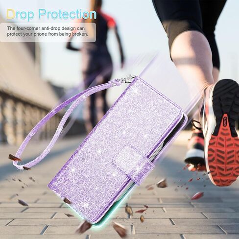 Fingic for iPhone 16 Pro Max Case Wallet with Card Holder Kickstand Purple in Kuwait