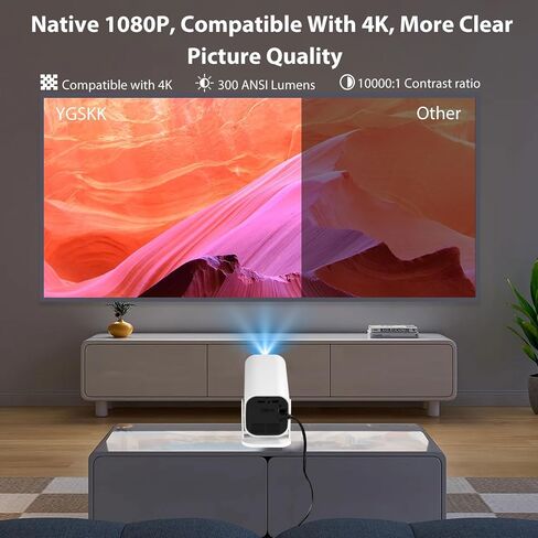 Mini Projector for iPhone, 1080P Bedroom Projector,Portable Projector in Saudi Arabia