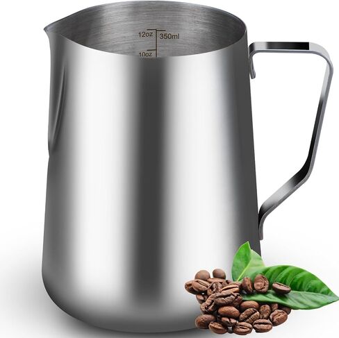 5oz Mini Milk Frothing Pitcher-Stainless Steel Steaming Jug for Espresso, Cappuccino & Coffee-Heat-Resistant, Dripless Spout, Measurement Scale, Dishwasher Safe (150ml/5oz) in Saudi Arabia