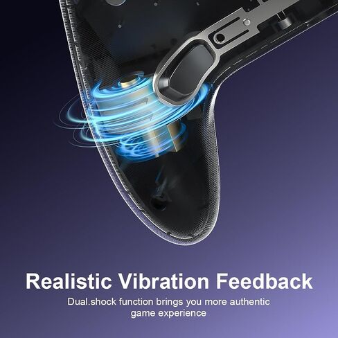 وحدة تحكم لاسلكية متوافقة مع PS-5/Pro/PC/MAC/iOS/Android10/Steam Deck، لوحة ألعاب مزودة بإضاءة RGB بـ 7 ألوان/اهتزاز مزدوج/Turbo/قابل للبرمجة/مقبس سماعة الرأس/مستشعر جيروسكوبي 6 محاور/بطارية 1500 مللي أمبير في الساعة in Kuwait