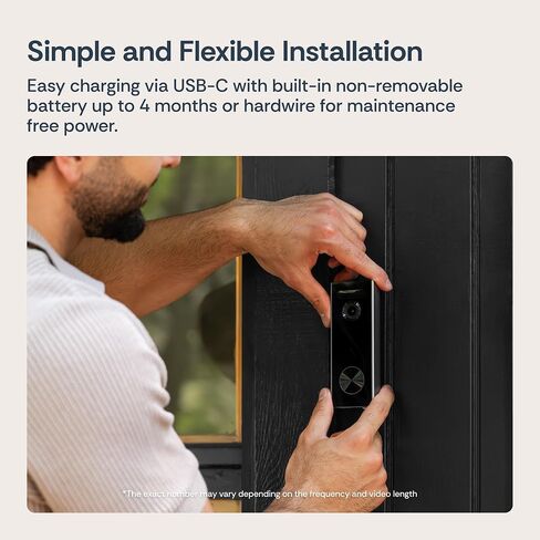 Luna Video Doorbell Camera, 4MP 180° Wide View, Dual-Band WiFi & Chime in Saudi Arabia