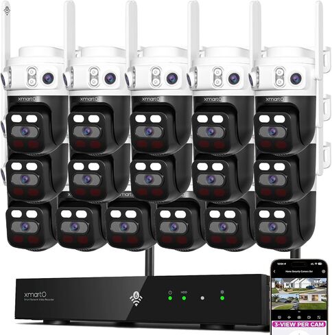 XMARTO 6MP Tri-Lens PTZ WiFi6 Security Camera System, 16-Cam 16CH 4K NVR in Saudi Arabia