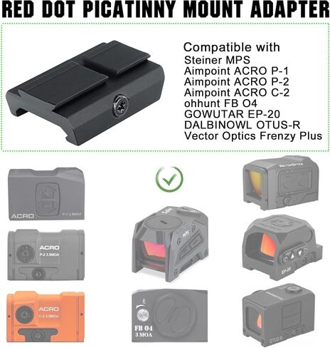 ohhunt Red Dot Adapter Riser Mount Picatinny (Compatible with ACRO Footptint | Low Profile) in Saudi Arabia