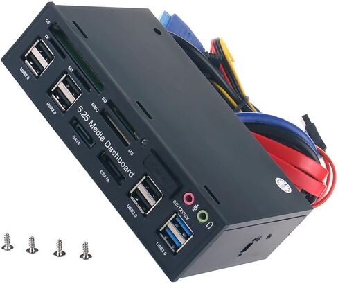 PC 5.25 بوصة لوحة أمامية USB Hub SATA eSATA قارئ بطاقة الصوت in Kuwait