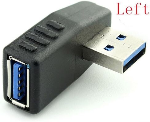 4Pcs USB 3.0 Extension Adapter 90 Degree Elbow Black in Saudi Arabia