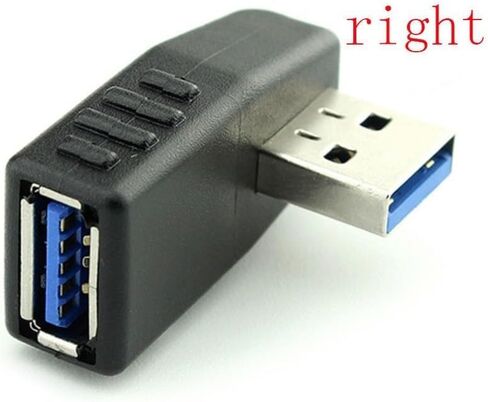 4Pcs USB 3.0 Extension Adapter 90 Degree Elbow Black in Saudi Arabia