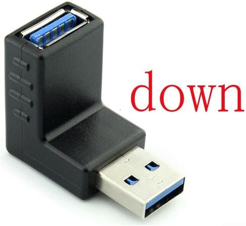 4Pcs USB 3.0 Extension Adapter 90 Degree Elbow Black in Saudi Arabia