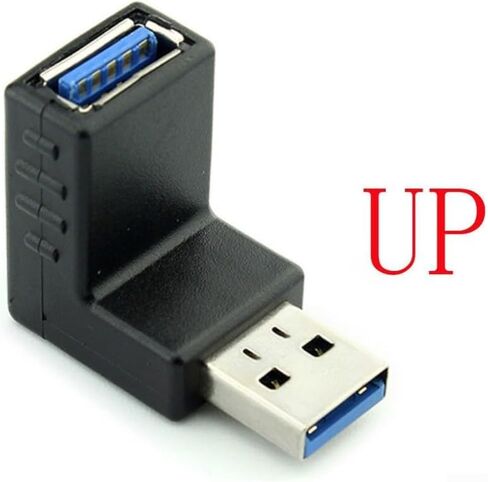 4Pcs USB 3.0 Extension Adapter 90 Degree Elbow Black in Saudi Arabia