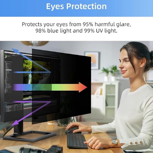 Computer Privacy Screen Filter, 23.8" Monitor Privacy Screen Anti Blue Light Computer Monitor Filter, Eye Protection Film for 16:9 Widescreen in Kuwait