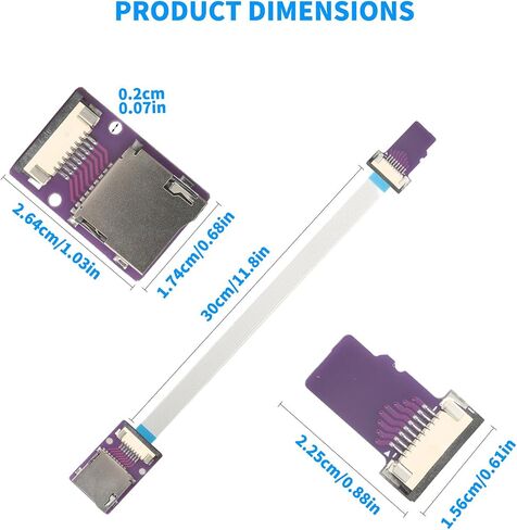 30cm /11.8 in Micro SD Flexible Extension Cable Adapter, 2Pack in Saudi Arabia
