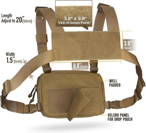 WYNEX Tactical Molle Chest Pouch Chest Rig Drop Pouch Sub Abdominal Carrying in Saudi Arabia